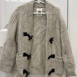 Zara Cream Knit Sweater with Black Accents